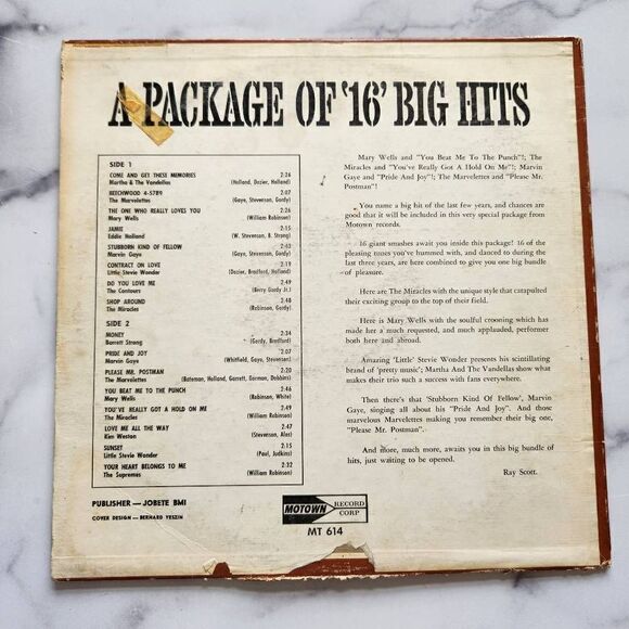A package of 16 original hits Stevie Wonder Marvin Gaye Motown vinyl record musi - Picture 3 of 6